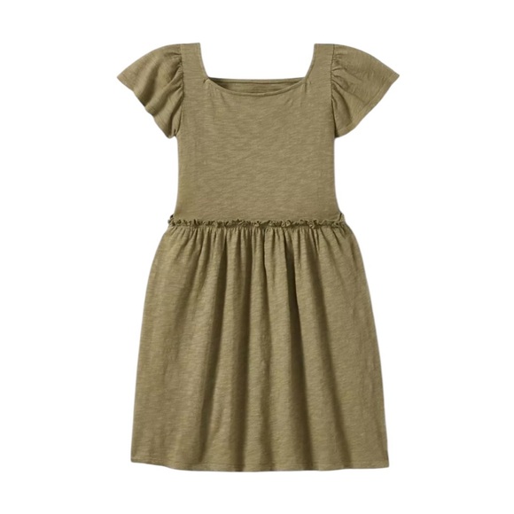 Kids Olive Green Dress - Picture 1 of 6